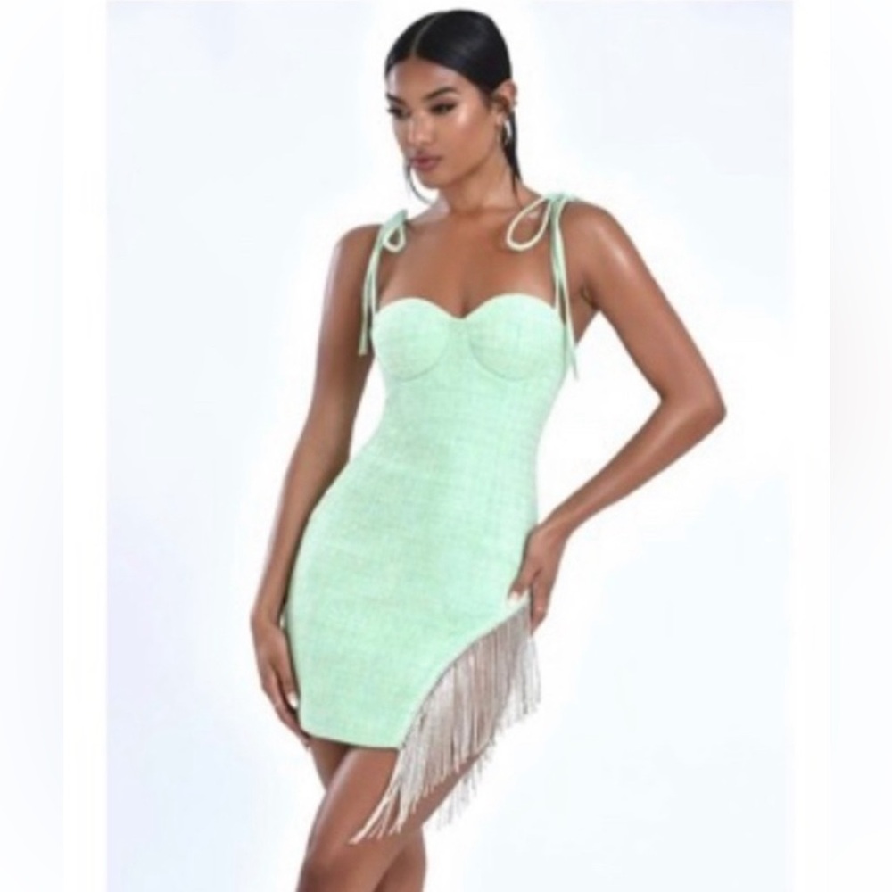 Rosie Green Tweed Crystal Fringe Dress